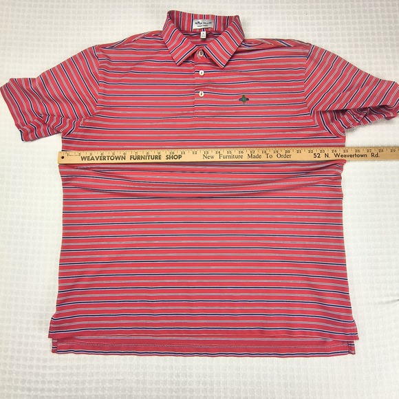 Peter Millar Polo Golf Shirt Summer Comfort Short Sleeve Mens XL 50" Striped Red - Picture 5 of 7